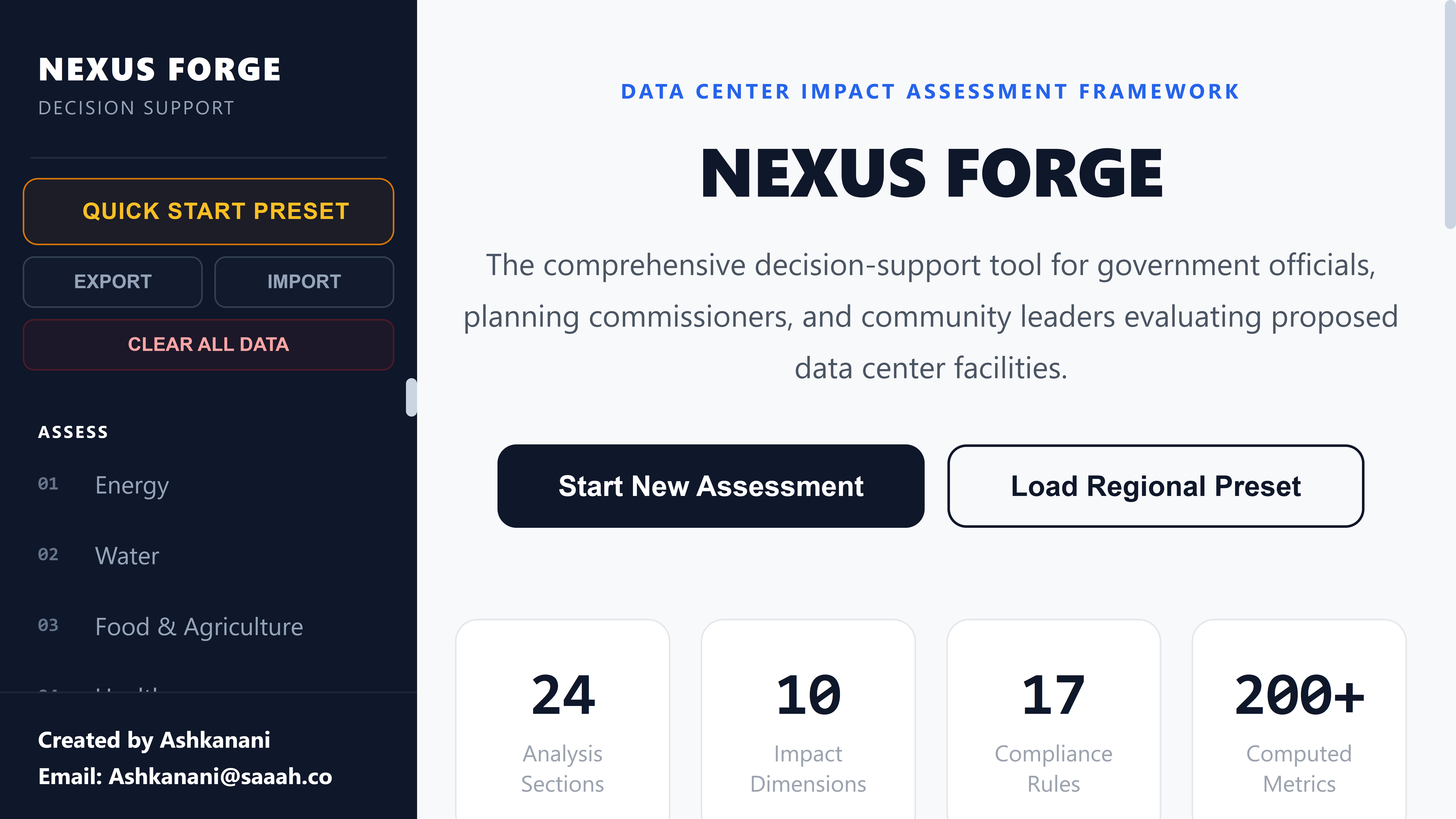 NEXUS FORGE interface preview